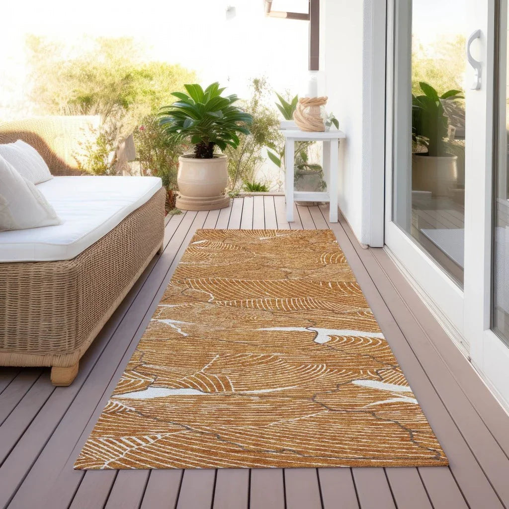 LOOMLAN Rugs Sahari Orange Washable Indoor-Outdoor Rug