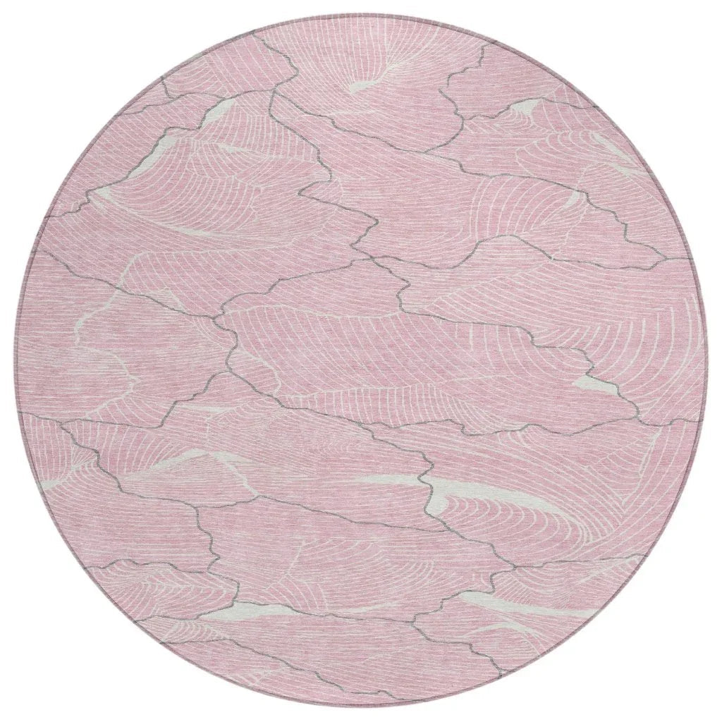 LOOMLAN Rugs Sahari Pink Washable Indoor-Outdoor Rug