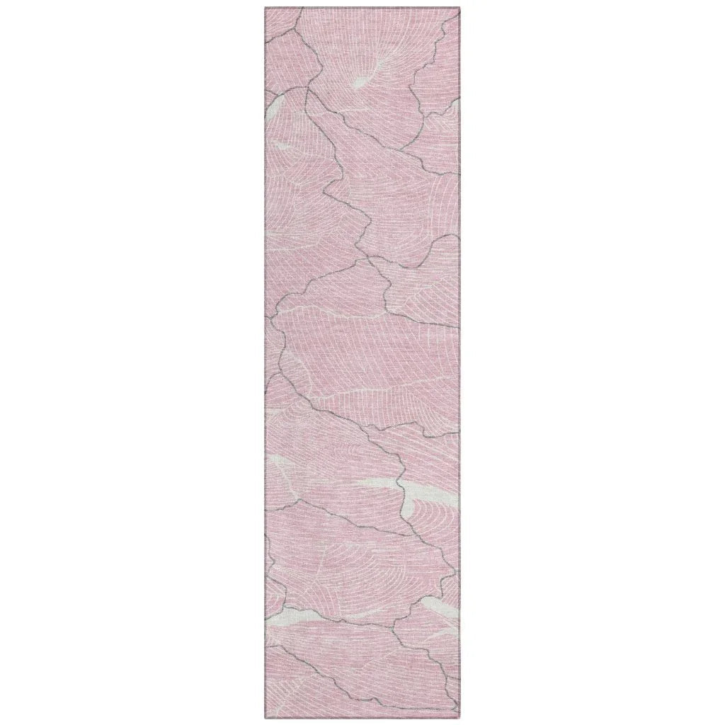 LOOMLAN Rugs Sahari Pink Washable Indoor-Outdoor Rug