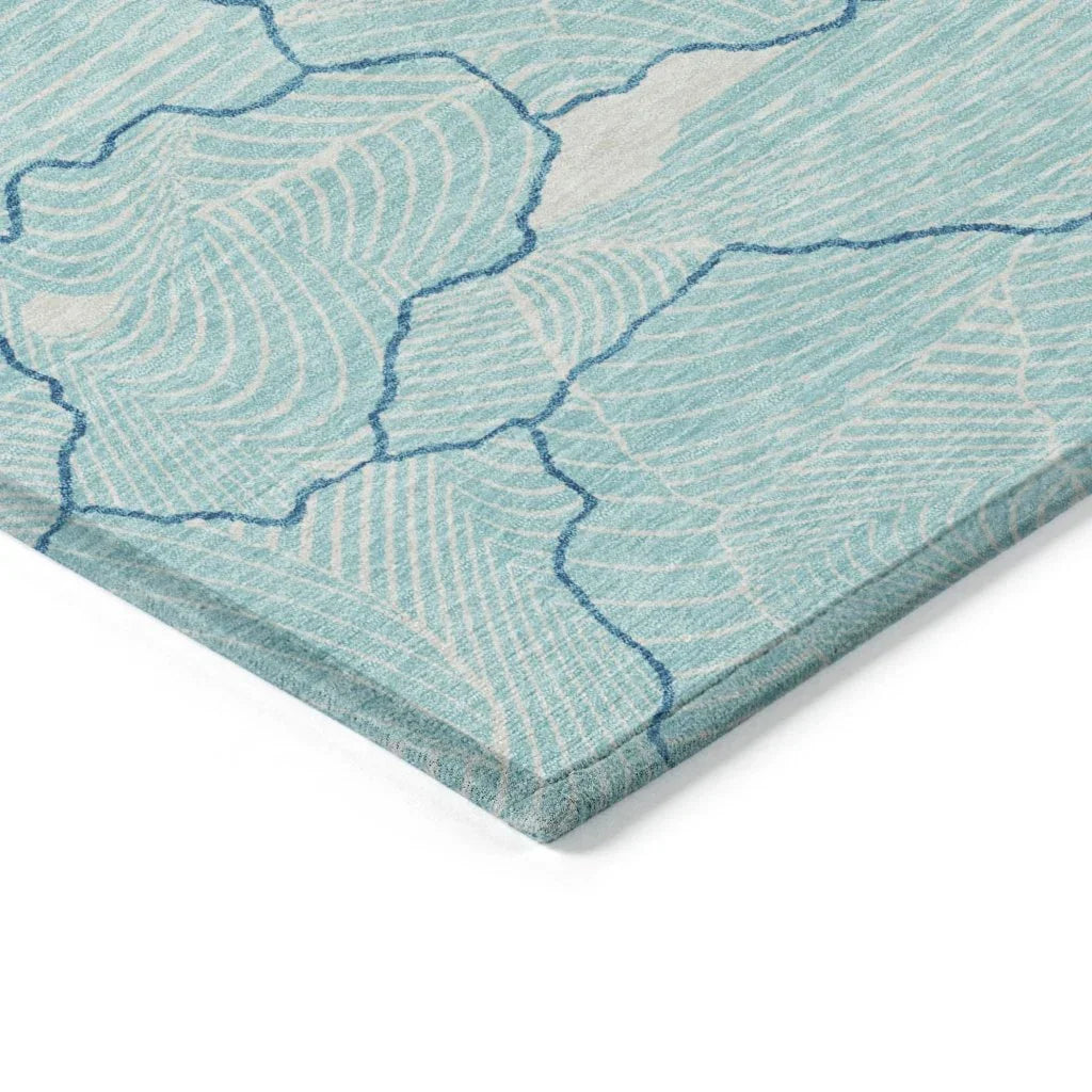 LOOMLAN Rugs Sahari Teal Washable Indoor-Outdoor Rug