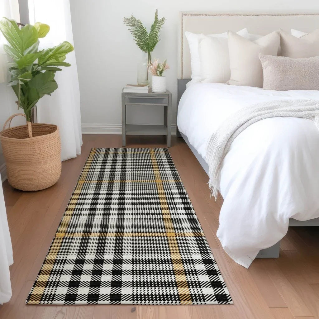 LOOMLAN Rugs Samira Black Washable Indoor-Outdoor Rug