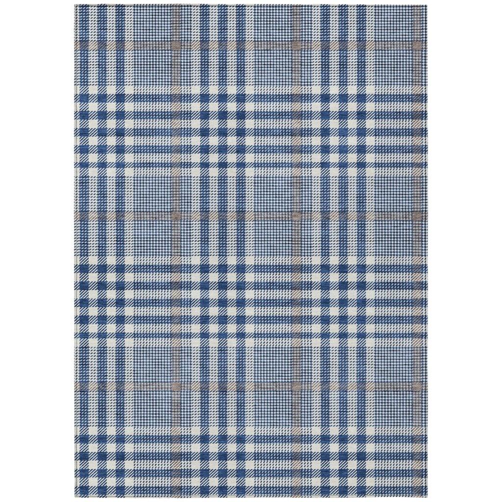 LOOMLAN Rugs Samira Blue Washable Indoor-Outdoor Rug