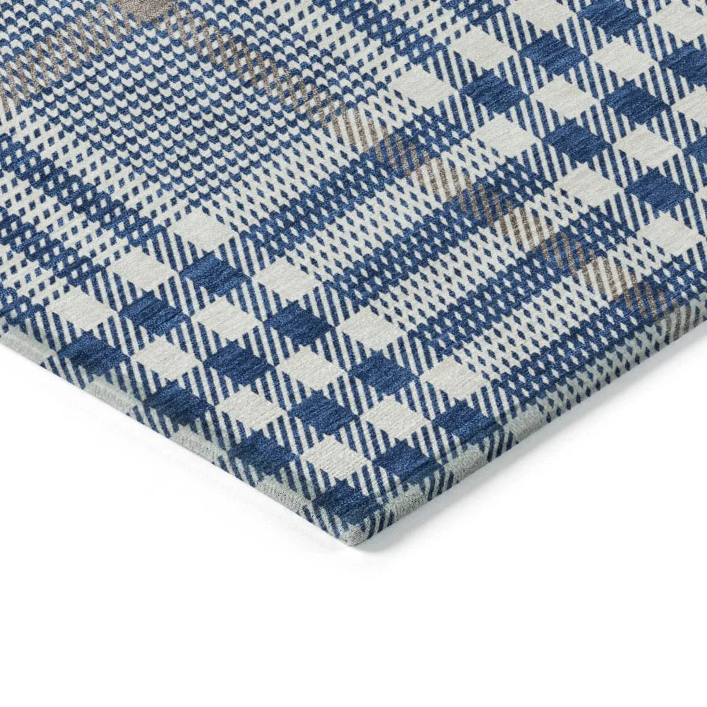 LOOMLAN Rugs Samira Blue Washable Indoor-Outdoor Rug