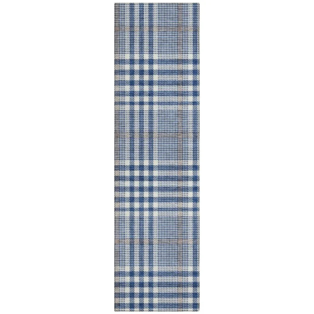 LOOMLAN Rugs Samira Blue Washable Indoor-Outdoor Rug