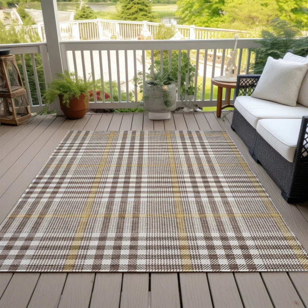 LOOMLAN Rugs Samira Brown Washable Indoor-Outdoor Rug