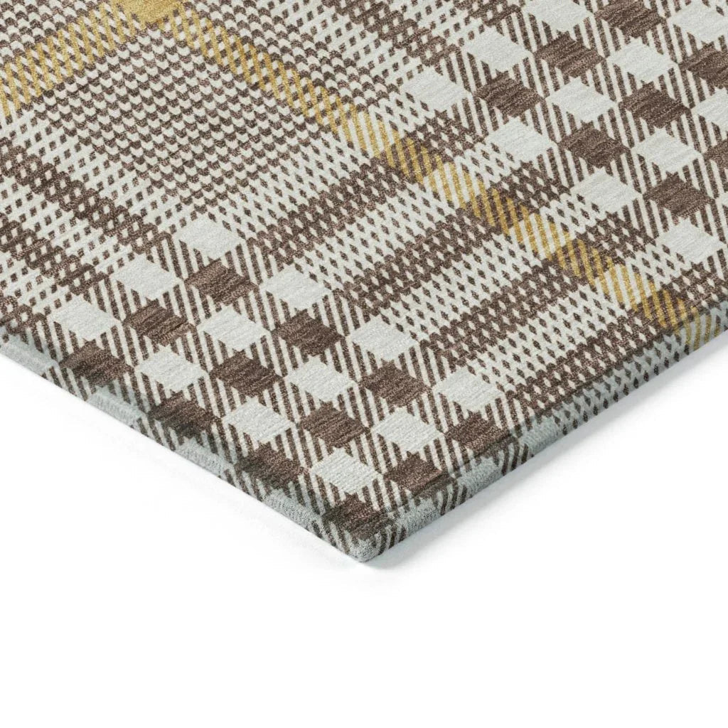 LOOMLAN Rugs Samira Brown Washable Indoor-Outdoor Rug