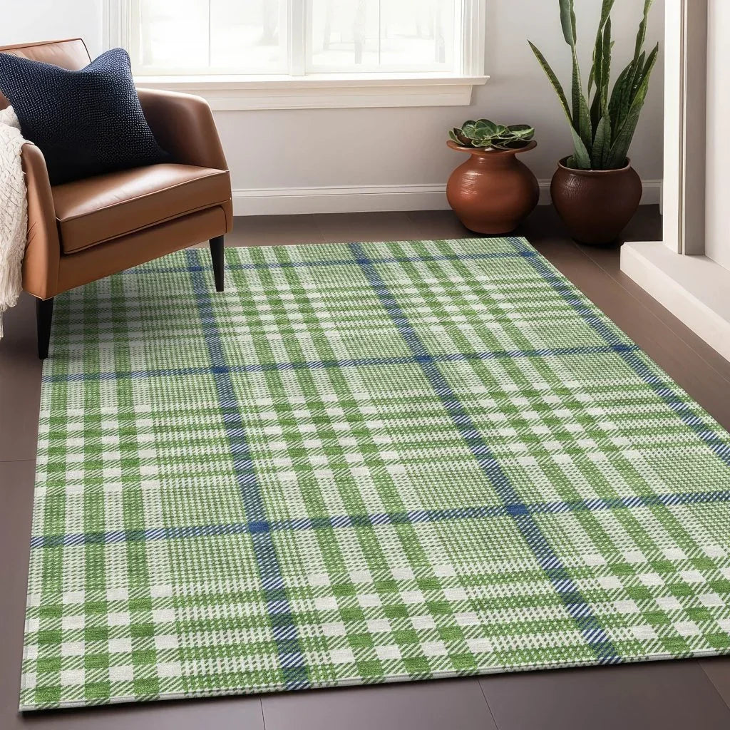 LOOMLAN Rugs Samira Green Washable Indoor-Outdoor Rug
