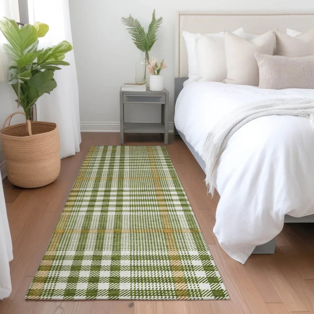 LOOMLAN Rugs Samira Olive Washable Indoor-Outdoor Rug