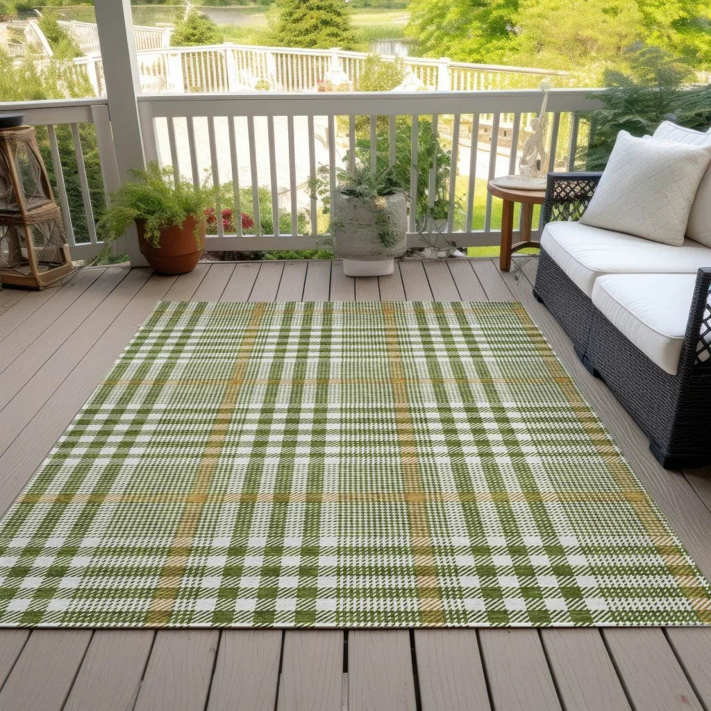 LOOMLAN Rugs Samira Olive Washable Indoor-Outdoor Rug