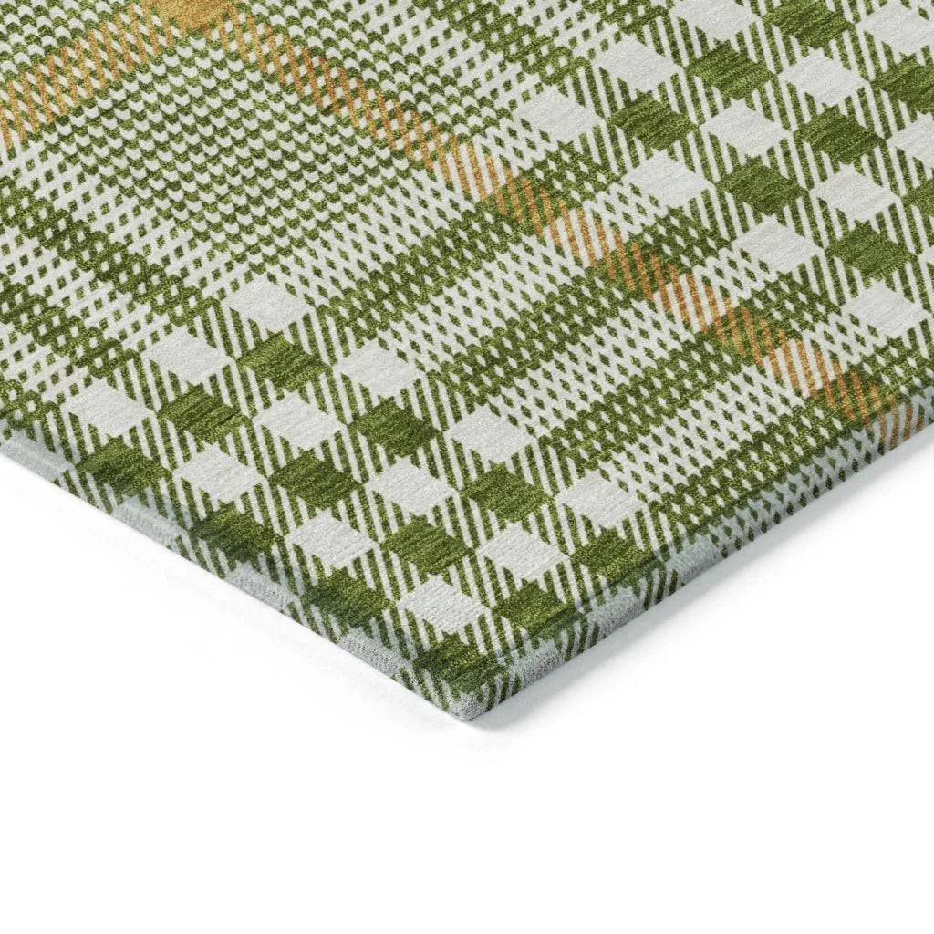 LOOMLAN Rugs Samira Olive Washable Indoor-Outdoor Rug