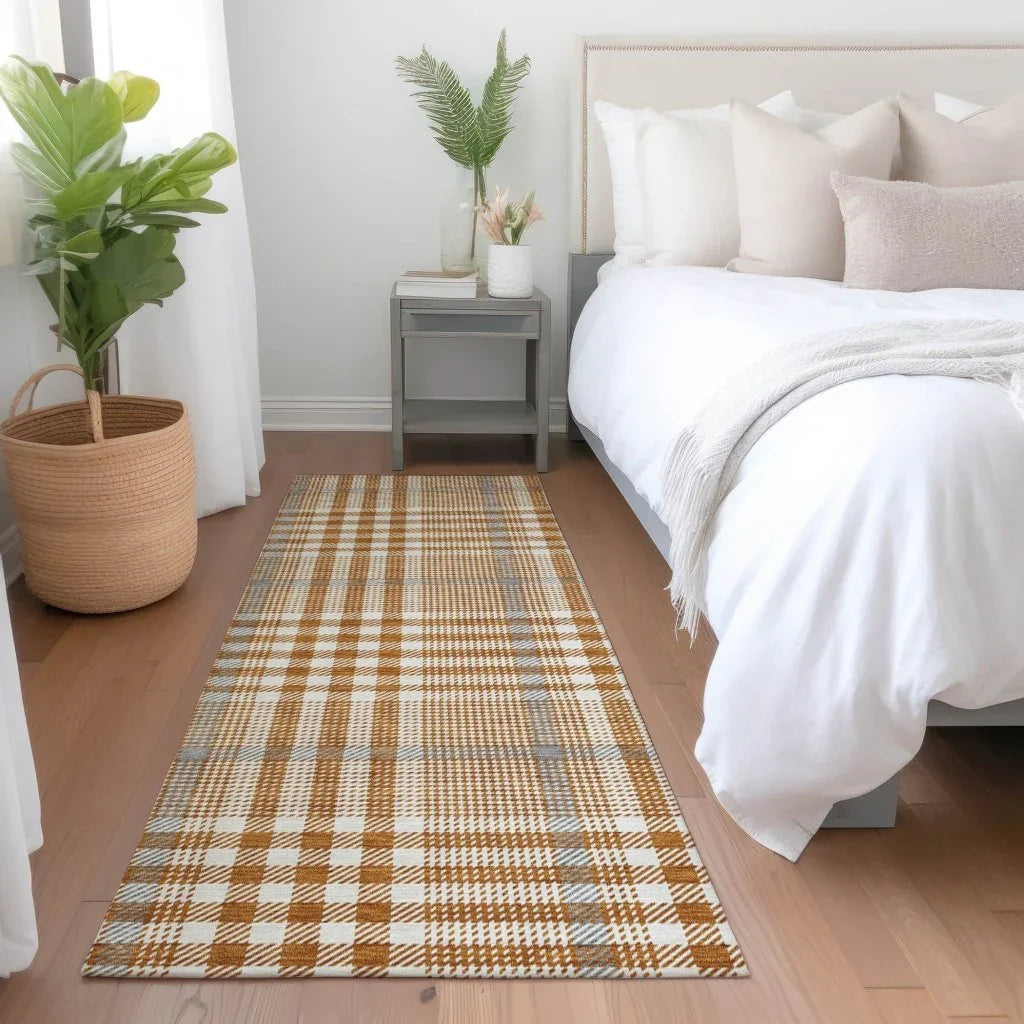 LOOMLAN Rugs Samira Orange Washable Indoor-Outdoor Rug