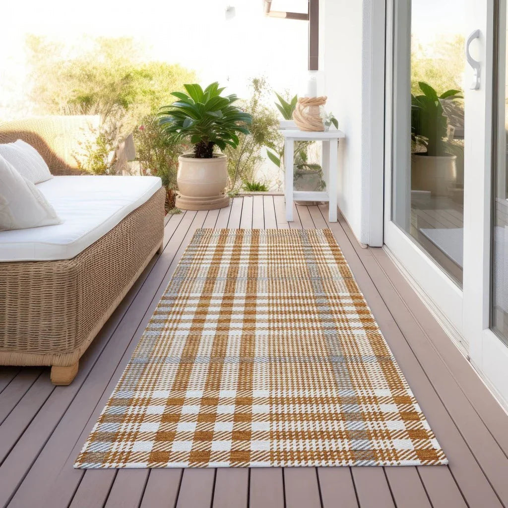 LOOMLAN Rugs Samira Orange Washable Indoor-Outdoor Rug