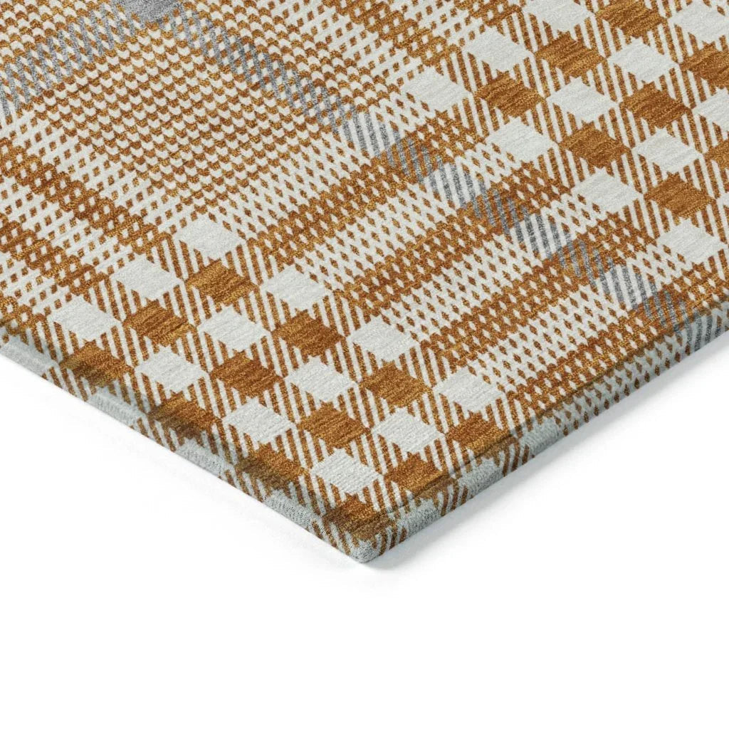 LOOMLAN Rugs Samira Orange Washable Indoor-Outdoor Rug