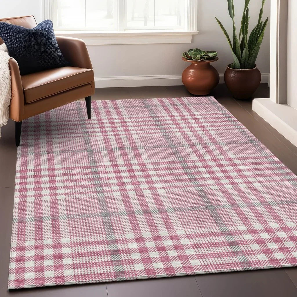 LOOMLAN Rugs Samira Pink Washable Indoor-Outdoor Rug