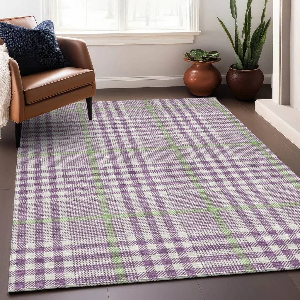 LOOMLAN Rugs Samira Purple Washable Indoor-Outdoor Rug