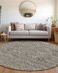 LOOMLAN Rugs Samirah Gray Washable Indoor-Outdoor Rug