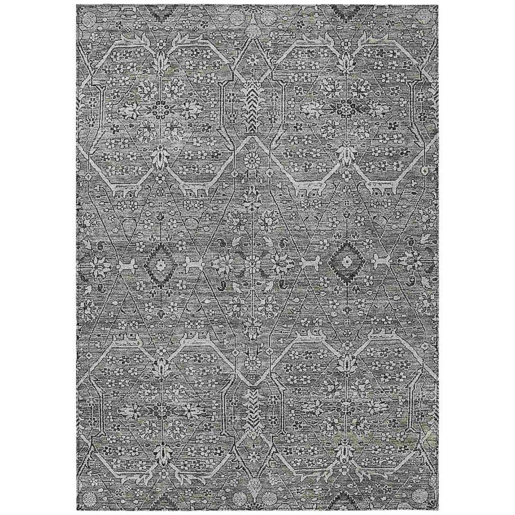 LOOMLAN Rugs Samirah Gray Washable Indoor-Outdoor Rug
