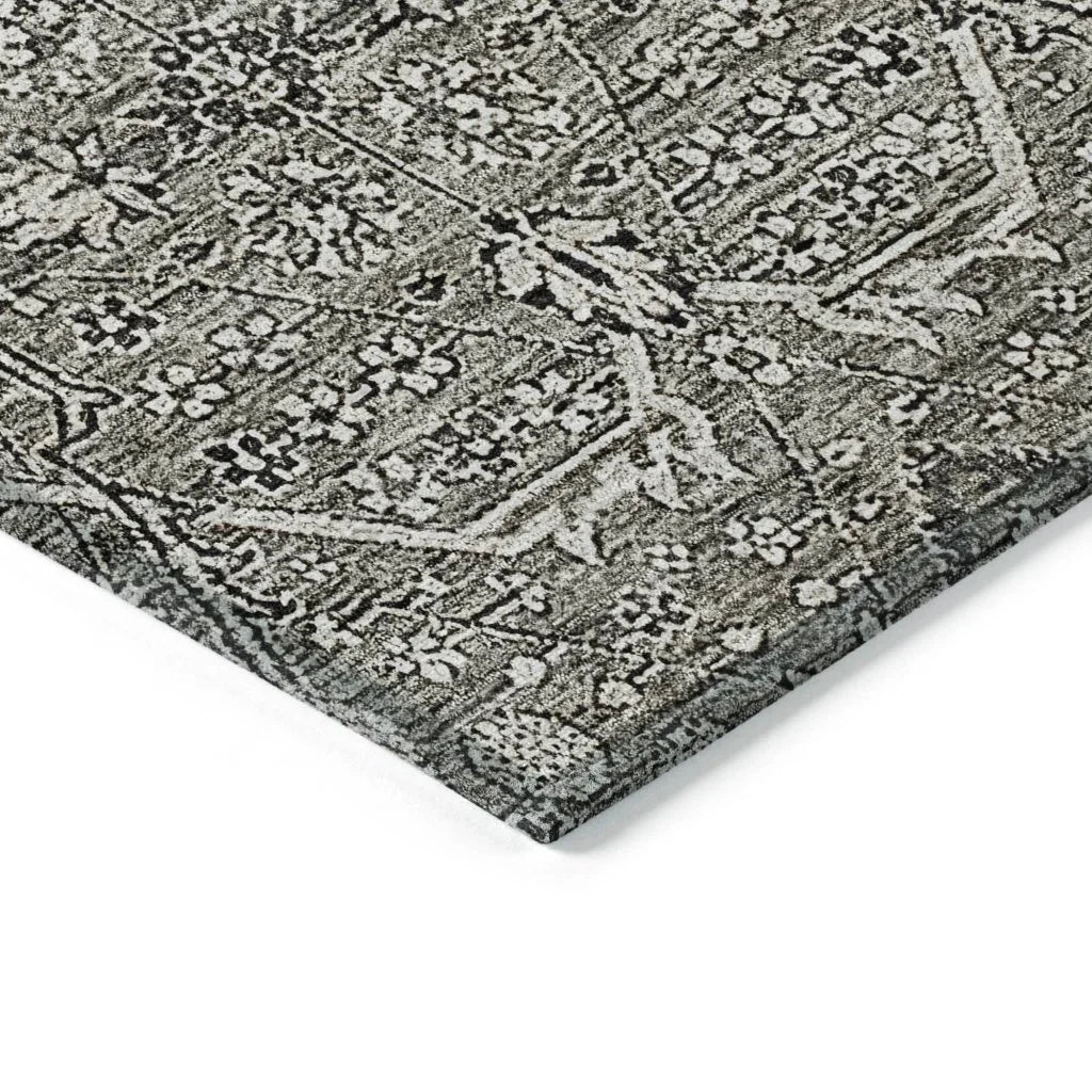 LOOMLAN Rugs Samirah Gray Washable Indoor-Outdoor Rug