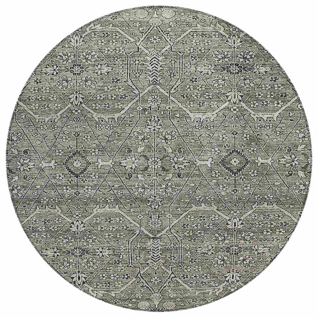 LOOMLAN Rugs Samirah Gray Washable Indoor-Outdoor Rug