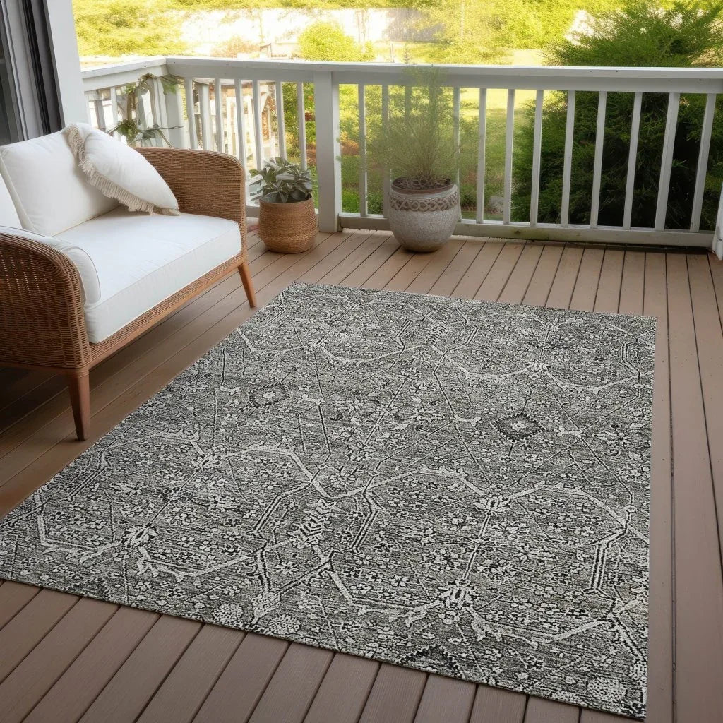 LOOMLAN Rugs Samirah Gray Washable Indoor-Outdoor Rug