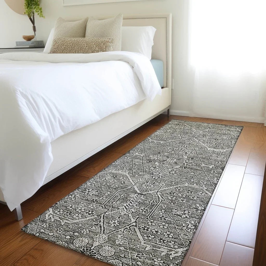 LOOMLAN Rugs Samirah Gray Washable Indoor-Outdoor Rug