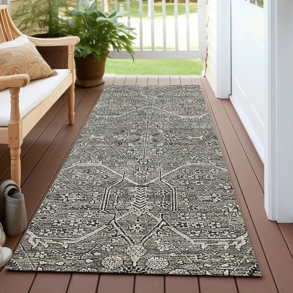 LOOMLAN Rugs Samirah Gray Washable Indoor-Outdoor Rug