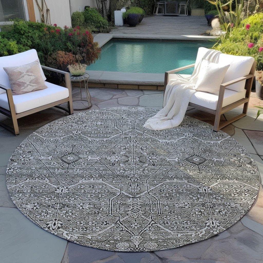 LOOMLAN Rugs Samirah Gray Washable Indoor-Outdoor Rug
