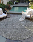 LOOMLAN Rugs Samirah Gray Washable Indoor-Outdoor Rug