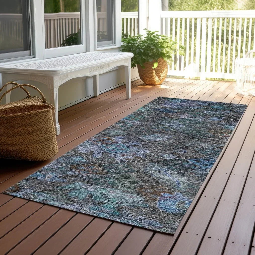 LOOMLAN Rugs San Marino Teal Washable Indoor-Outdoor Rug