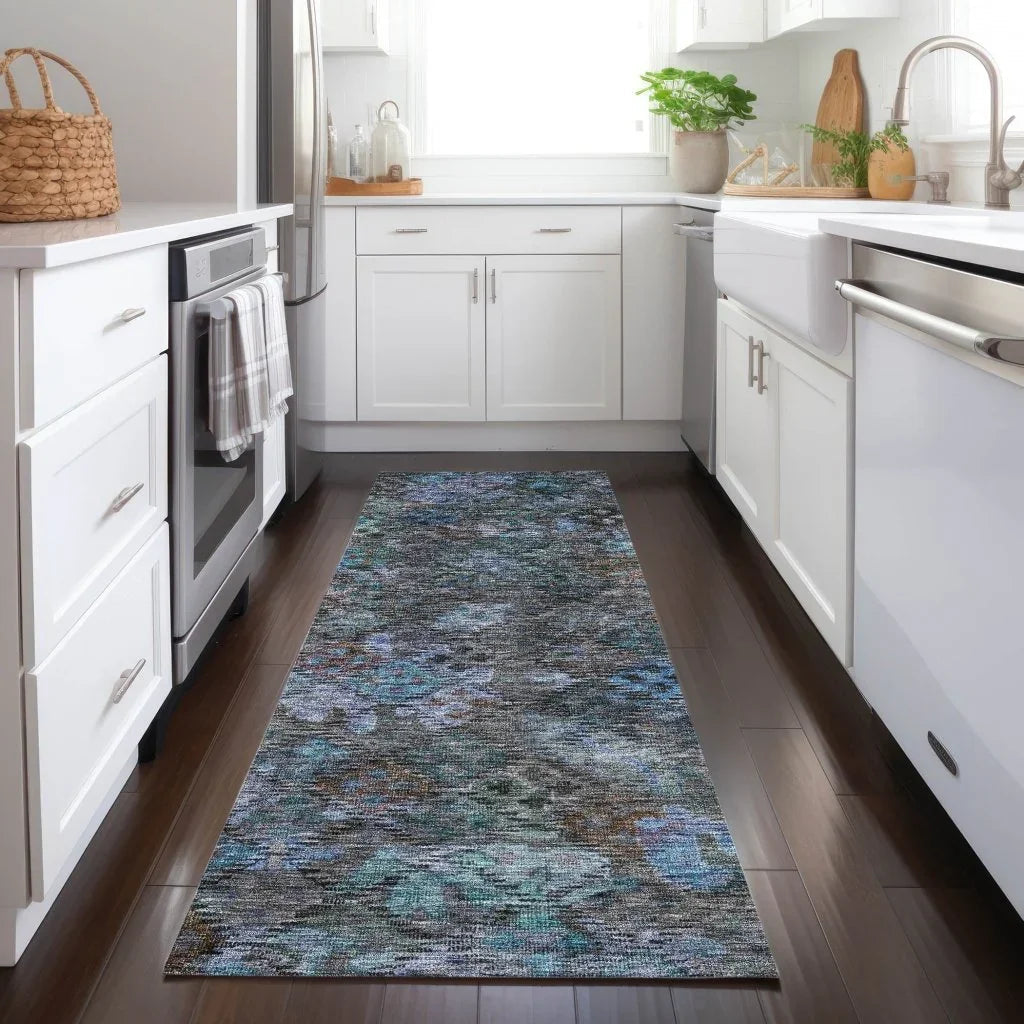 LOOMLAN Rugs San Marino Teal Washable Indoor-Outdoor Rug