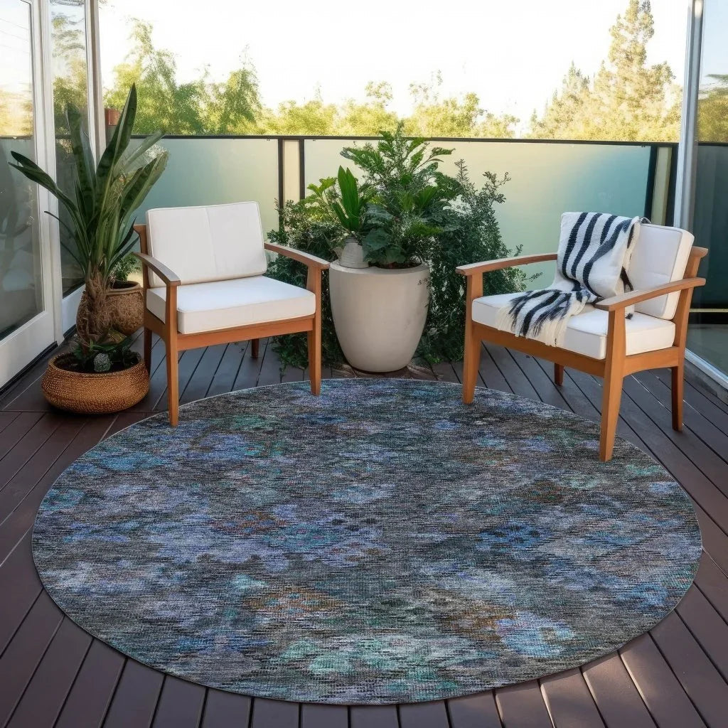 LOOMLAN Rugs San Marino Teal Washable Indoor-Outdoor Rug