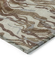 LOOMLAN Rugs Saphara Brown Washable Indoor-Outdoor Rug