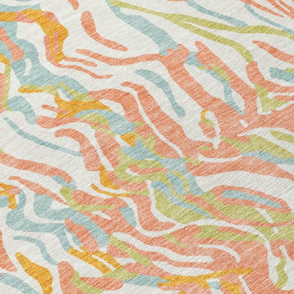 LOOMLAN Rugs Saphara Orange Washable Indoor-Outdoor Rug