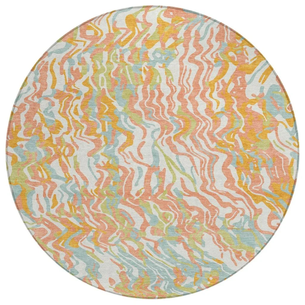 LOOMLAN Rugs Saphara Orange Washable Indoor-Outdoor Rug