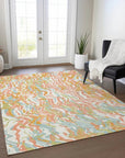 LOOMLAN Rugs Saphara Orange Washable Indoor-Outdoor Rug