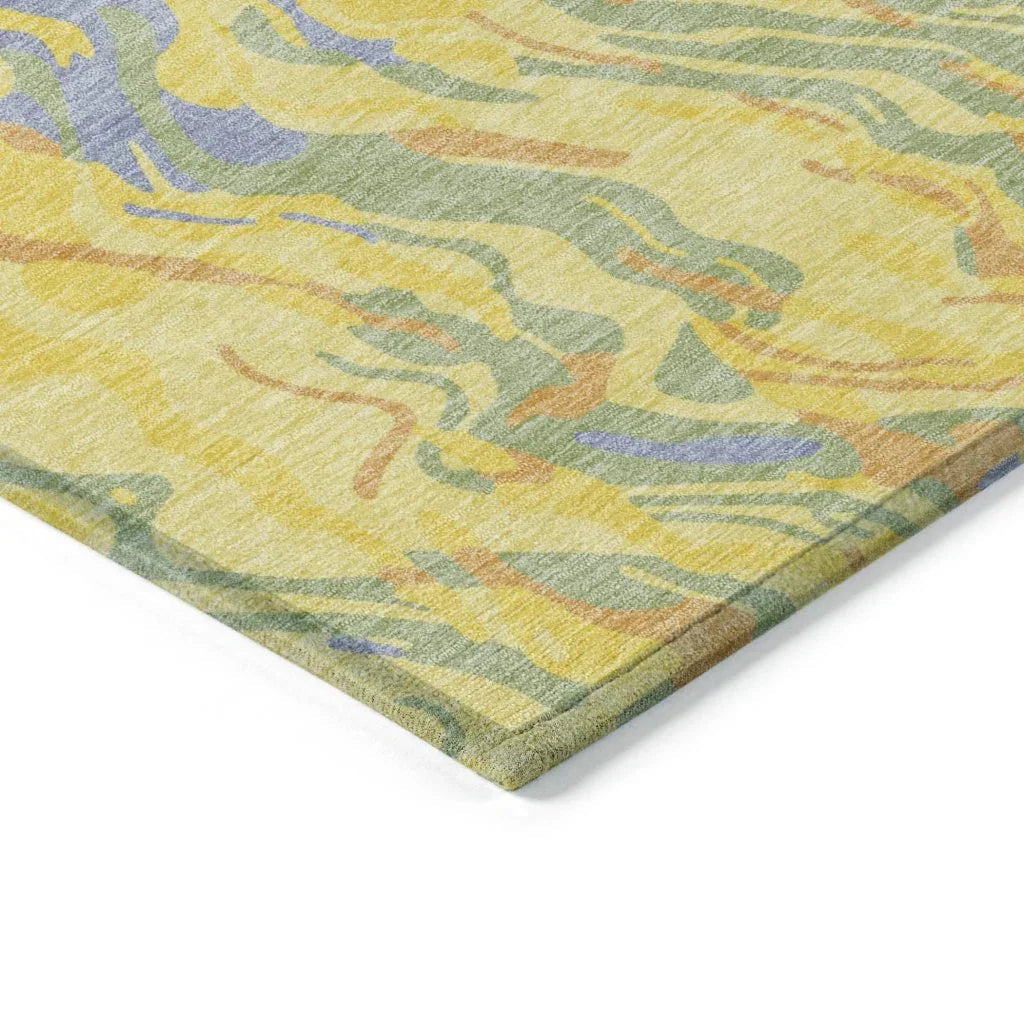 LOOMLAN Rugs Saphara Yellow Washable Indoor-Outdoor Rug