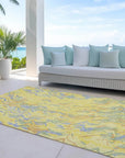 LOOMLAN Rugs Saphara Yellow Washable Indoor-Outdoor Rug