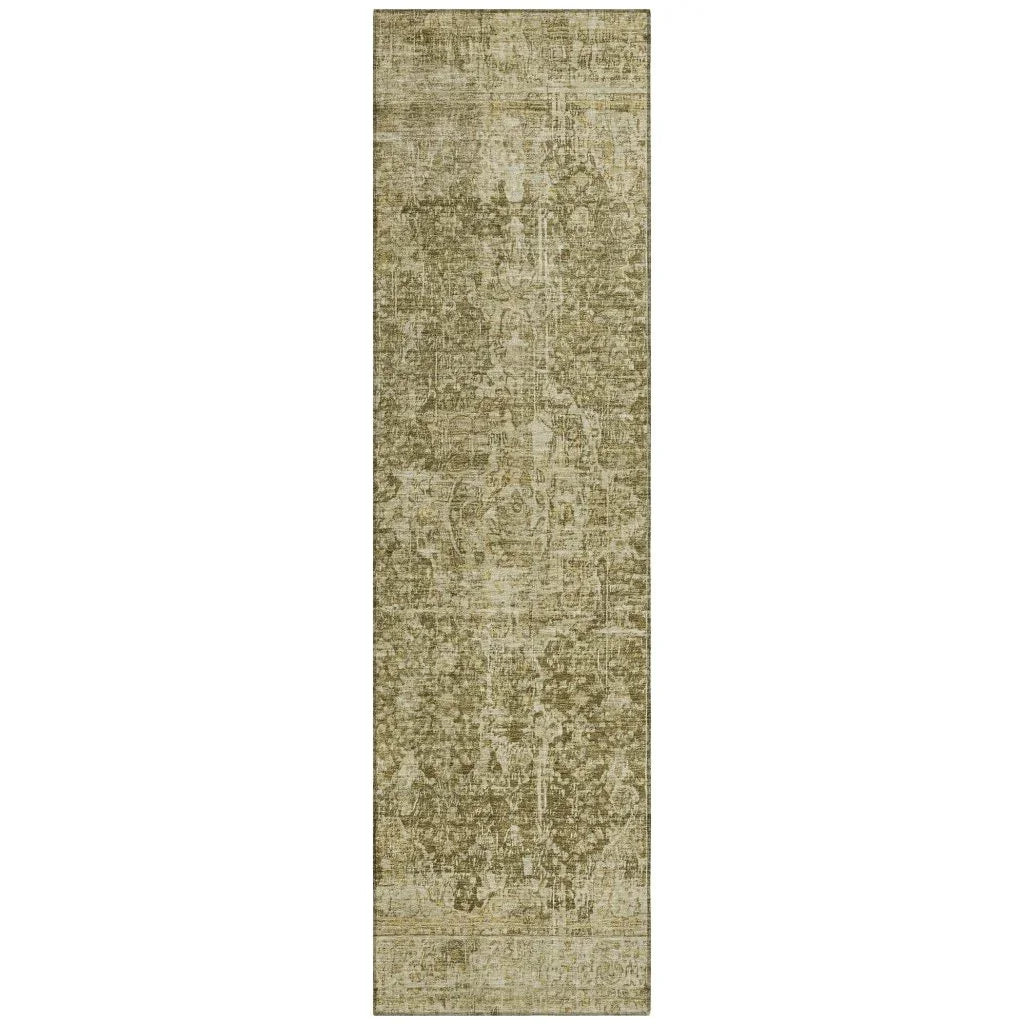 LOOMLAN Rugs Scarlune Brown Washable Indoor-Outdoor Rug