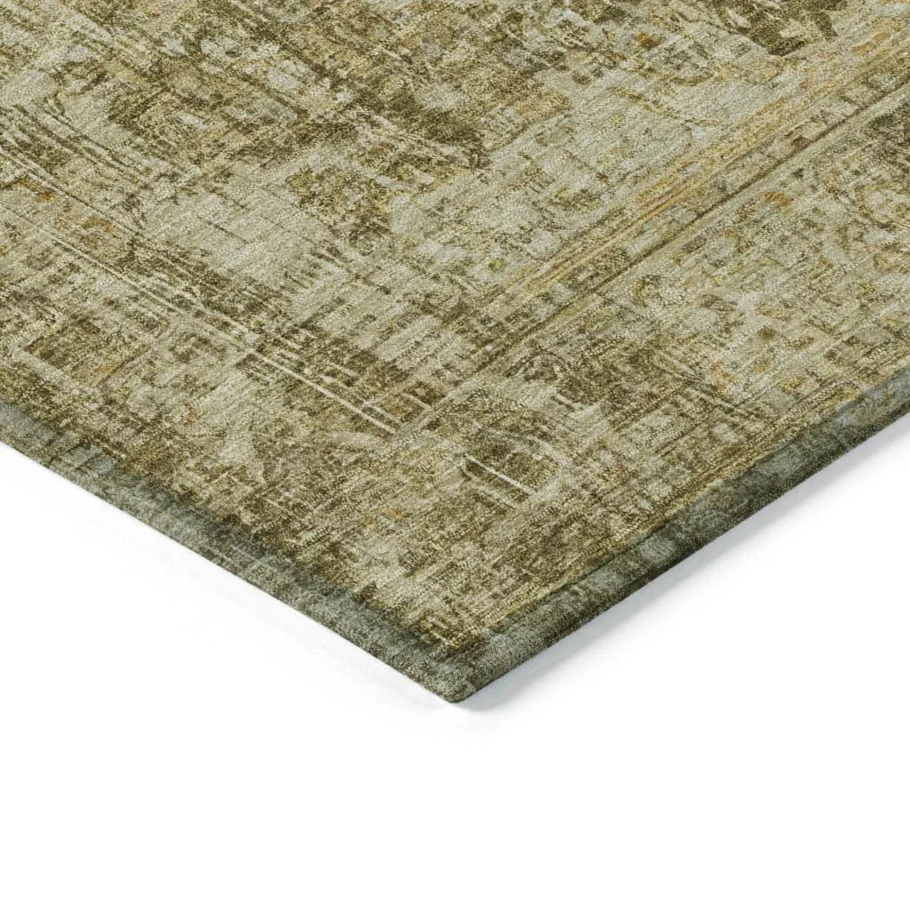 LOOMLAN Rugs Scarlune Brown Washable Indoor-Outdoor Rug
