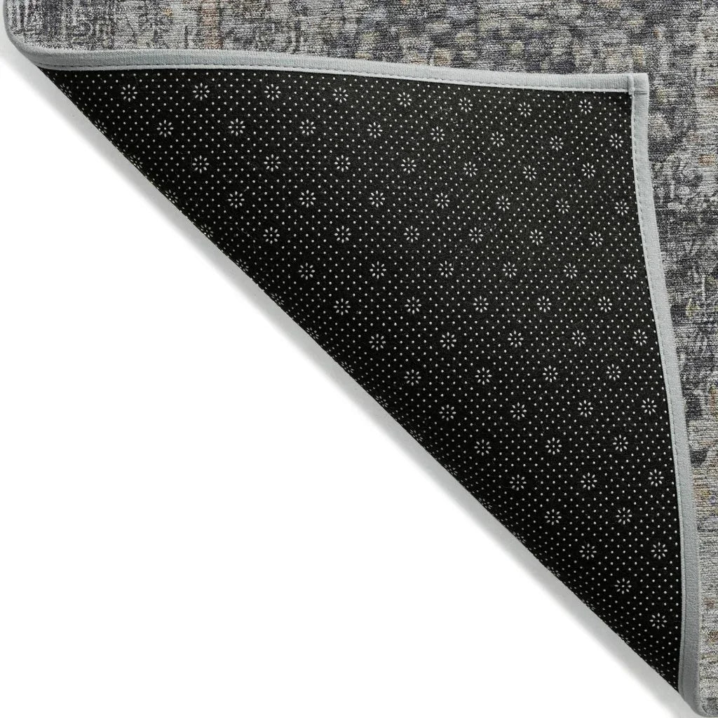 LOOMLAN Rugs Scarlune Gray Washable Indoor-Outdoor Rug