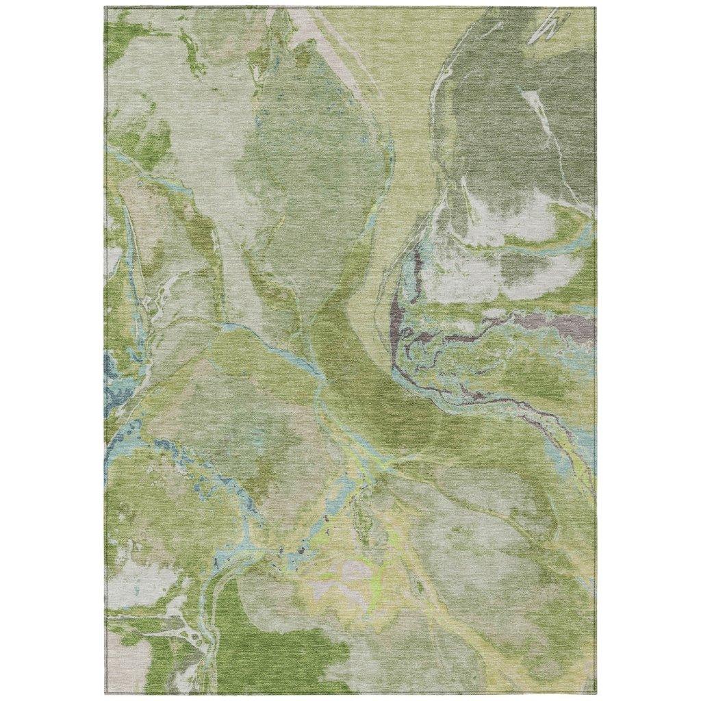 LOOMLAN Rugs Selene Green Washable Indoor-Outdoor Rug
