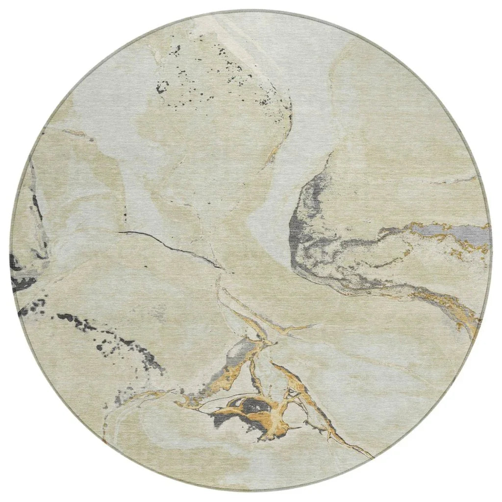 LOOMLAN Rugs Selene Ivory Washable Indoor-Outdoor Rug