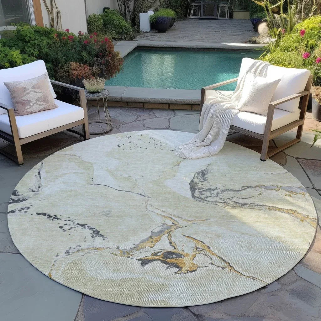 LOOMLAN Rugs Selene Ivory Washable Indoor-Outdoor Rug