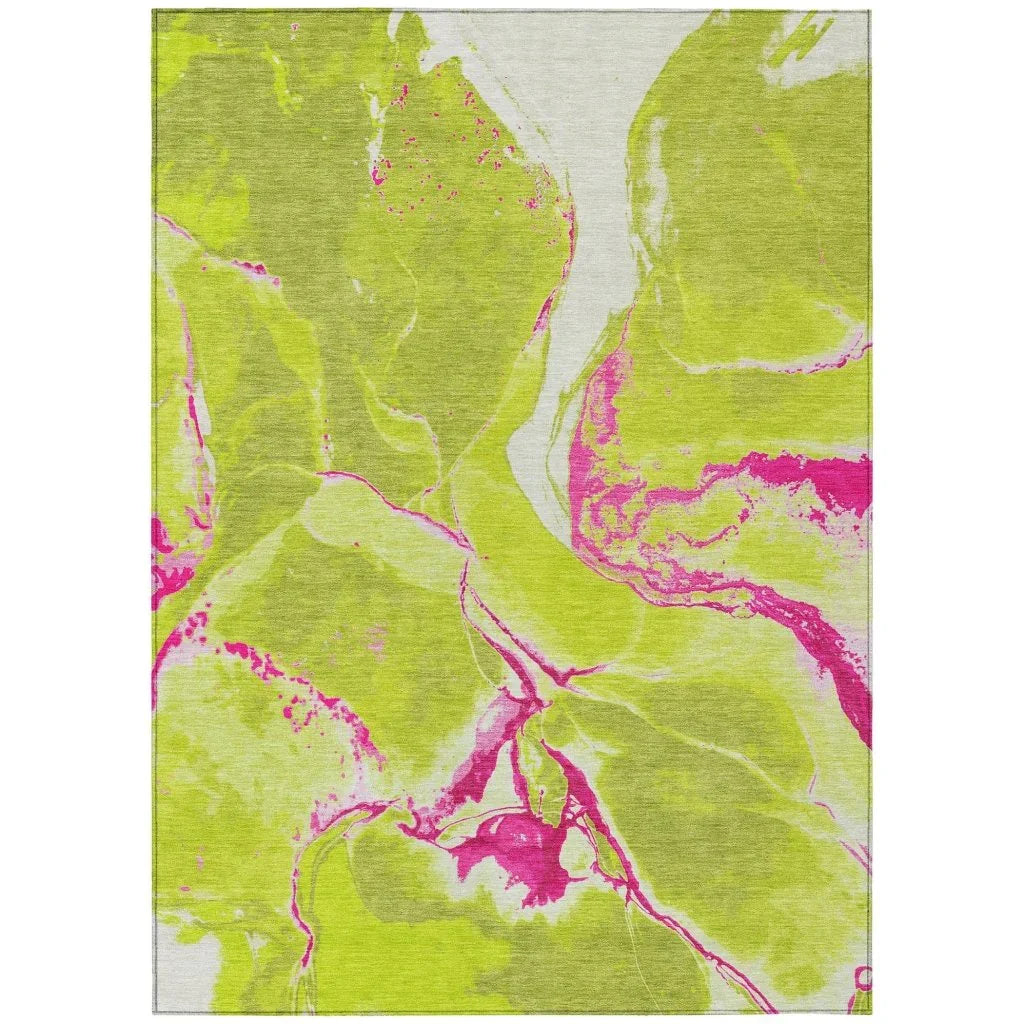 LOOMLAN Rugs Selene Lime Washable Indoor-Outdoor Rug