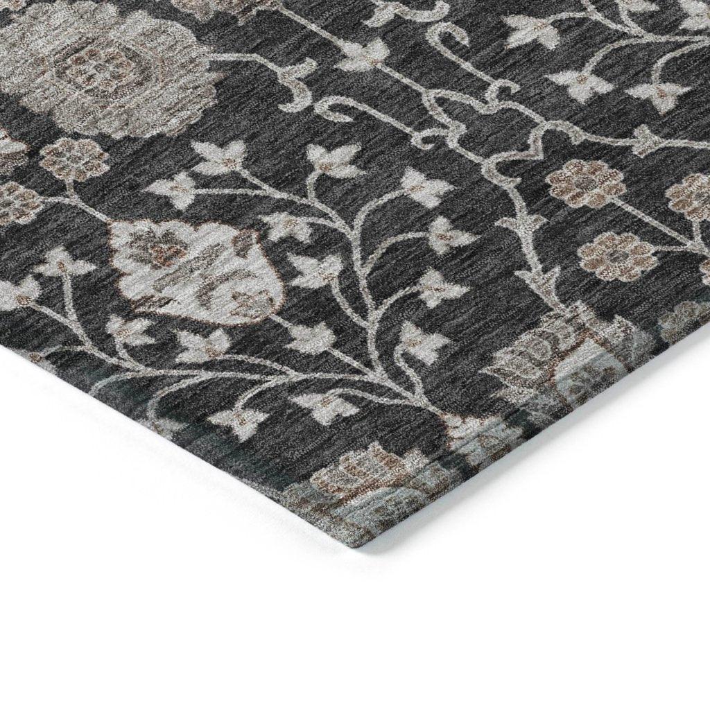 LOOMLAN Rugs Selma Black Washable Indoor-Outdoor Rug