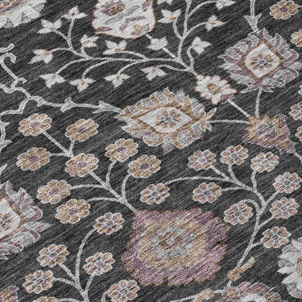 LOOMLAN Rugs Selma Black Washable Indoor-Outdoor Rug
