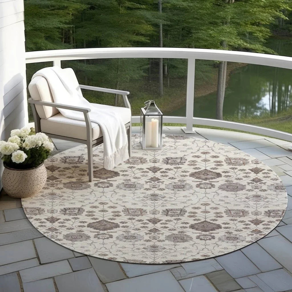 LOOMLAN Rugs Selma Ivory Washable Indoor-Outdoor Rug