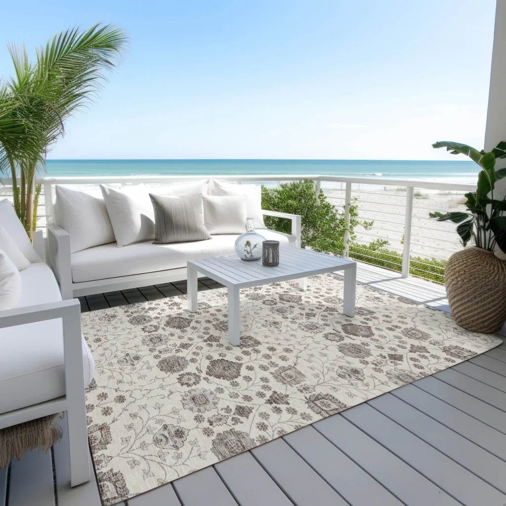 LOOMLAN Rugs Selma Ivory Washable Indoor-Outdoor Rug