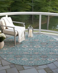 LOOMLAN Rugs Selma Teal Washable Indoor-Outdoor Rug