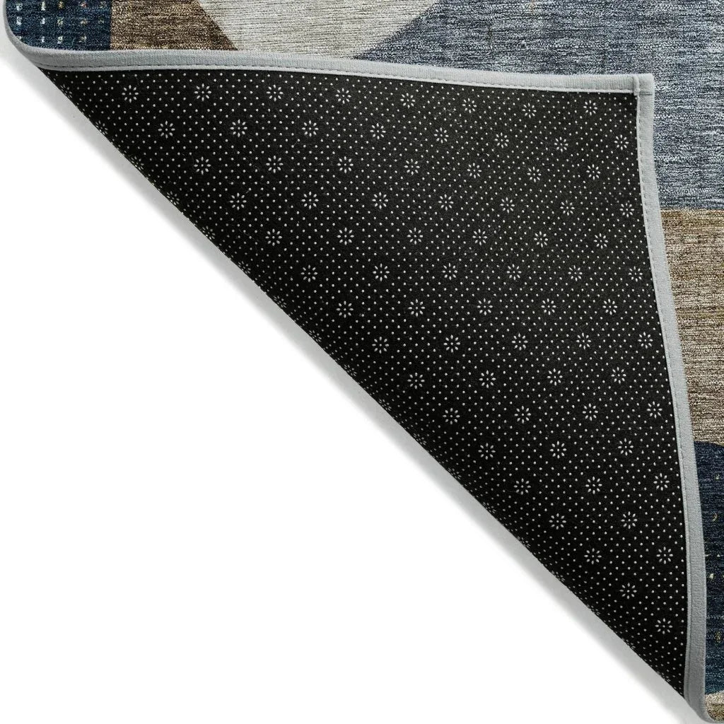 LOOMLAN Rugs Seraphine Blue Washable Indoor-Outdoor Rug